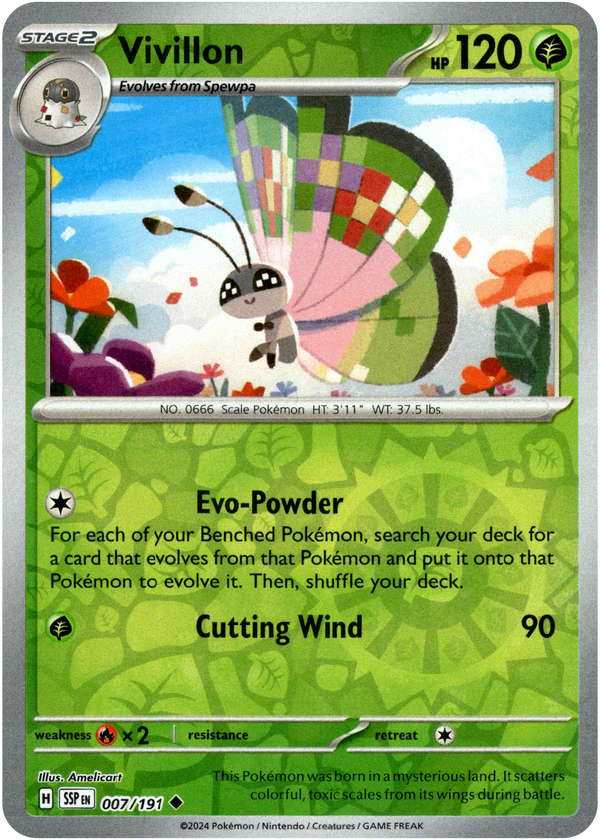 Vivillon - 007/191 - Surging Sparks - Reverse Holo - Card Cavern