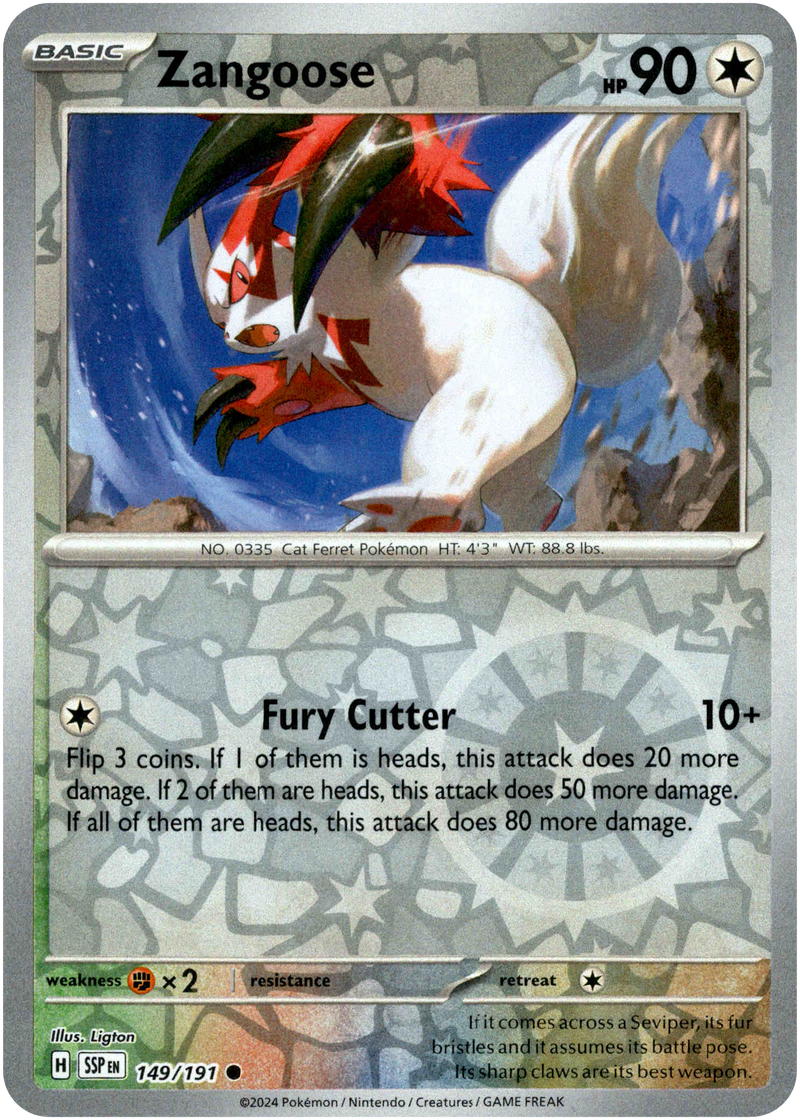 Zangoose - 149/191 - Surging Sparks - Reverse Holo - Card Cavern