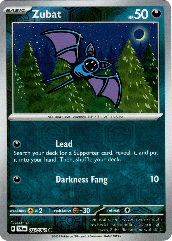 Zubat - 027/064 - Shrouded Fable - Reverse Holo - Card Cavern