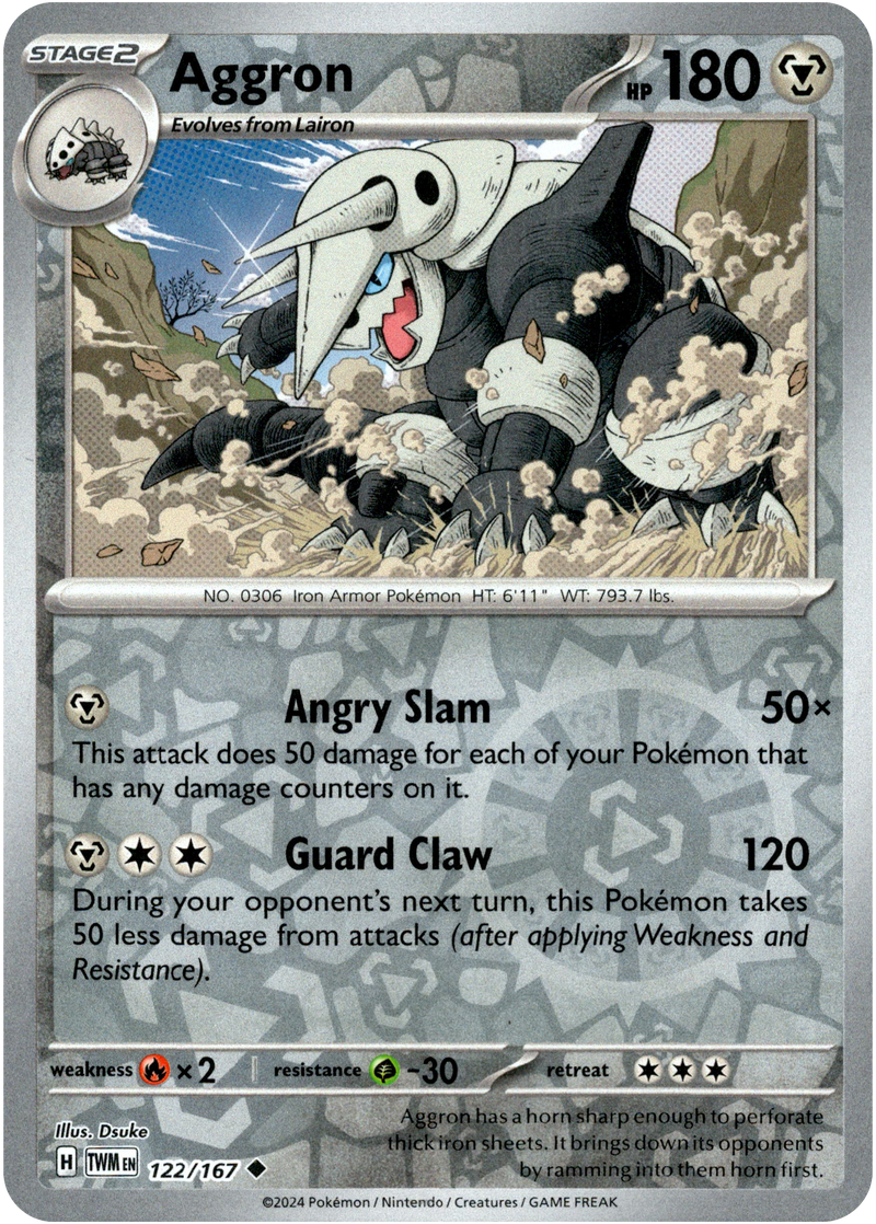 Aggron - 122/167 - Twilight Masquerade - Reverse Holo - Card Cavern