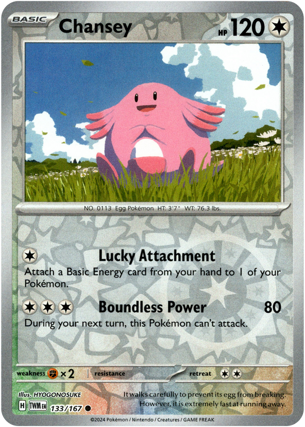 Chansey - 133/167 - Twilight Masquerade - Reverse Holo - Card Cavern