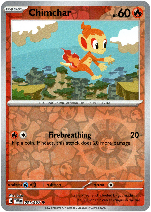 Chimchar - 031/167 - Twilight Masquerade - Reverse Holo - Card Cavern