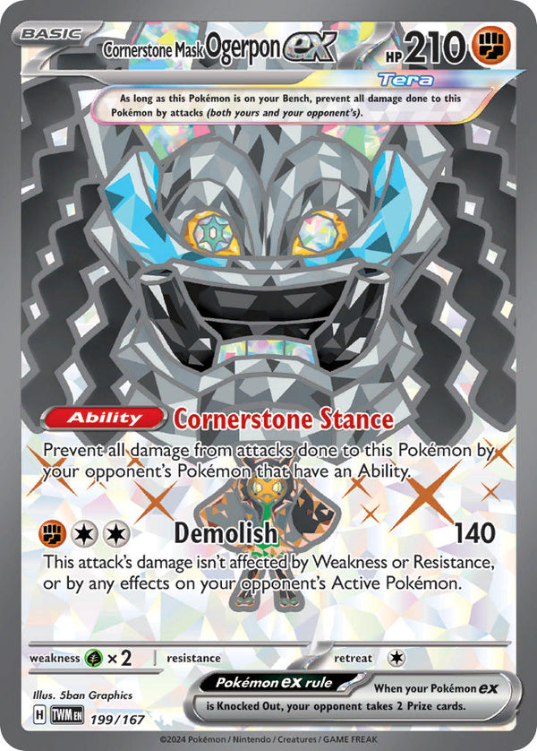 Cornerstone Mask Ogerpon ex - 199/167 - Twilight Masquerade - Holo - Card Cavern