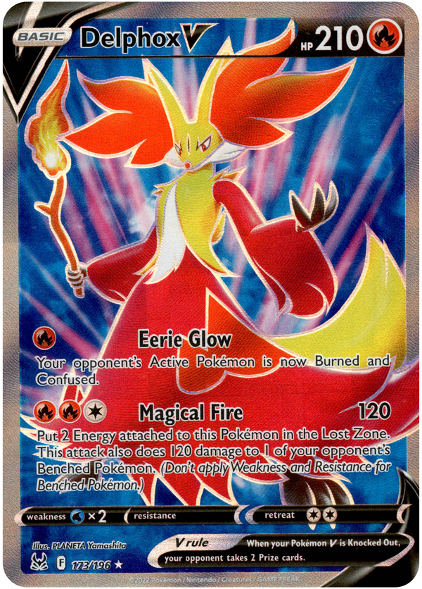 Delphox V Full Art - 173/196 - Lost Origin - Card Cavern