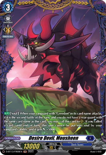 Desire Devil, Mousheen - D-BT13/FR09EN - Flight of Chakrabarthi - Card Cavern