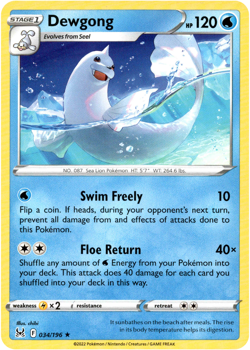 Dewgong - 034/196 - Lost Origin - Card Cavern