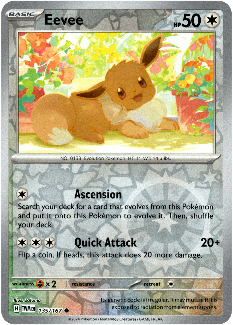 Eevee - 135/167 - Twilight Masquerade - Reverse Holo - Card Cavern