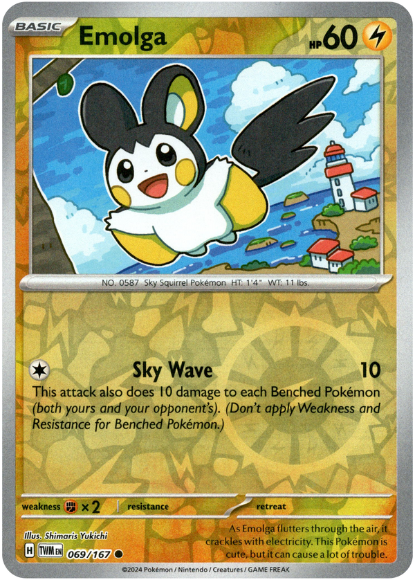 Emolga - 069/167 - Twilight Masquerade - Reverse Holo - Card Cavern