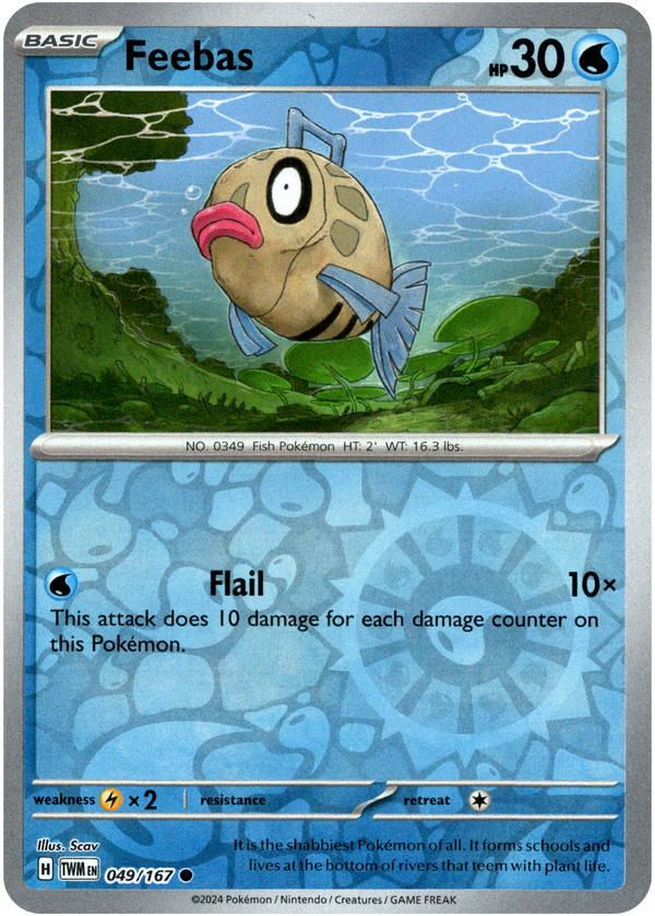 Feebas - 049/167 - Twilight Masquerade - Reverse Holo - Card Cavern