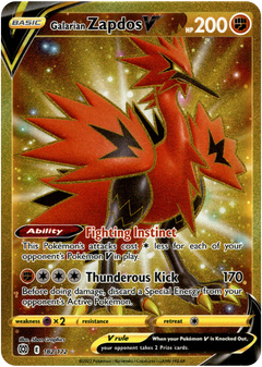 Galarian Zapdos V Secret Rare - 182/172 - Brilliant Stars - Card Cavern