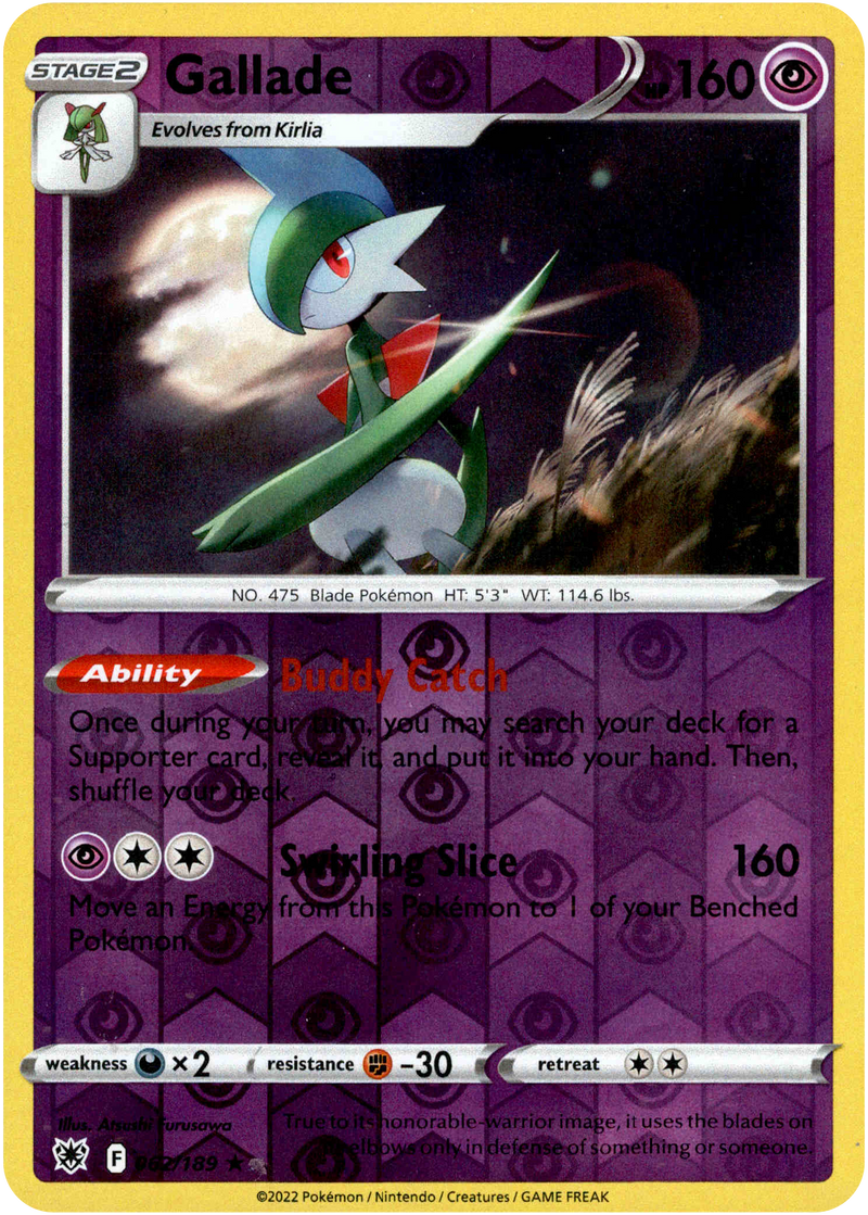 Gallade - 062/189 - Astral Radiance - Reverse Holo - Card Cavern