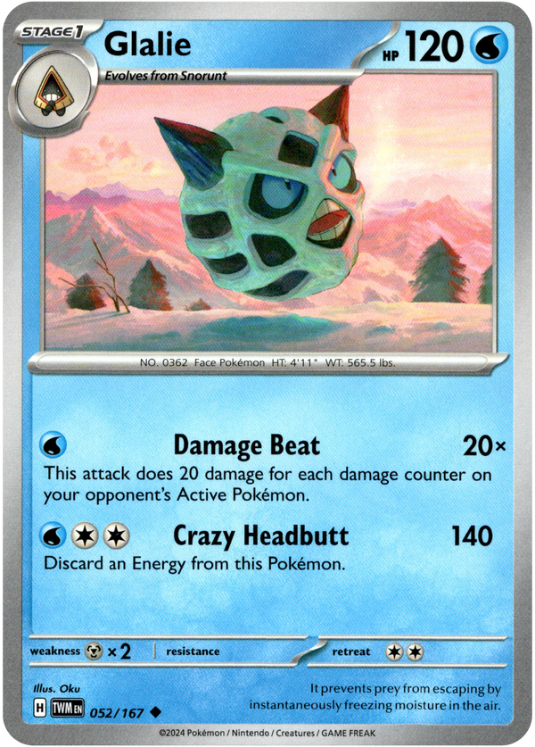 Glalie - 052/167 - Twilight Masquerade - Card Cavern