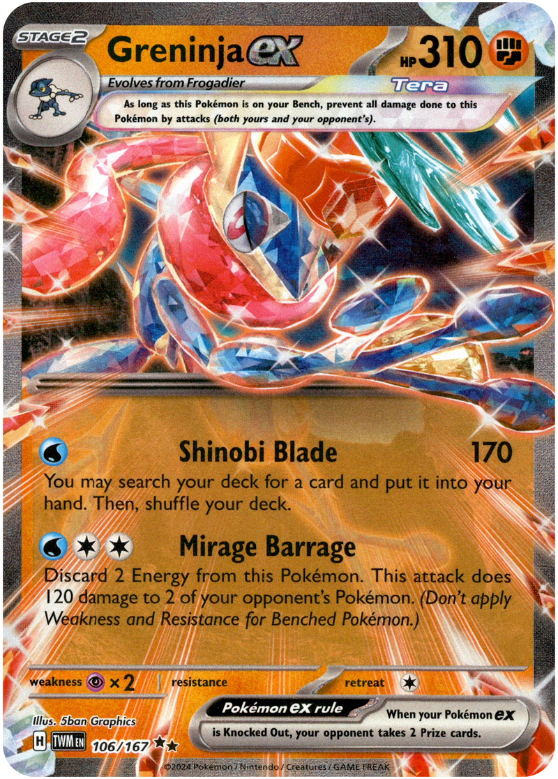 Greninja ex - 106/167 - Twilight Masquerade - Holo - Card Cavern