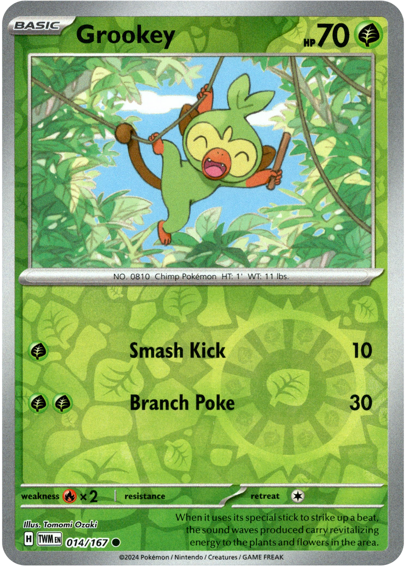 Grookey - 014/167 - Twilight Masquerade - Reverse Holo - Card Cavern