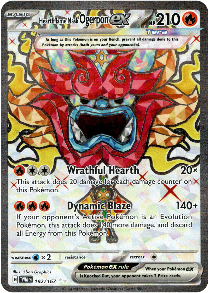 Hearthflame Mask Ogerpon ex - 192/167 - Twilight Masquerade - Holo - Card Cavern