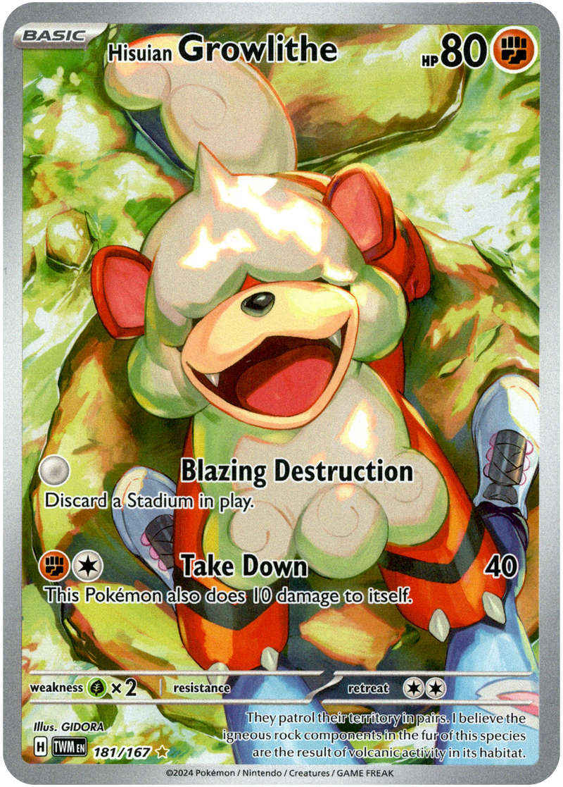 Hisuian Growlithe - 181/167 - Twilight Masquerade - Holo - Card Cavern