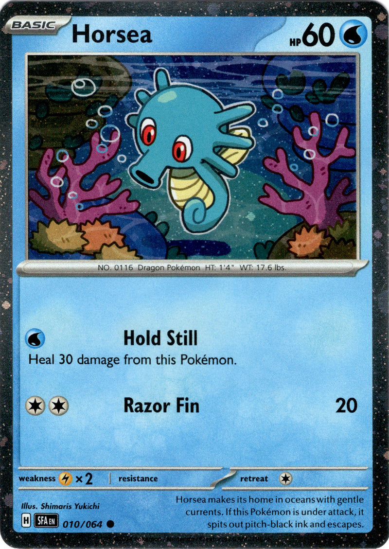 Horsea - 010/064 - Shrouded Fable - Cosmos Holo - Card Cavern