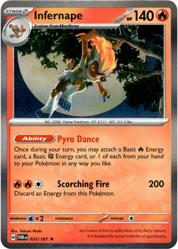 Infernape - 033/167 - Twilight Masquerade - Holo - Card Cavern