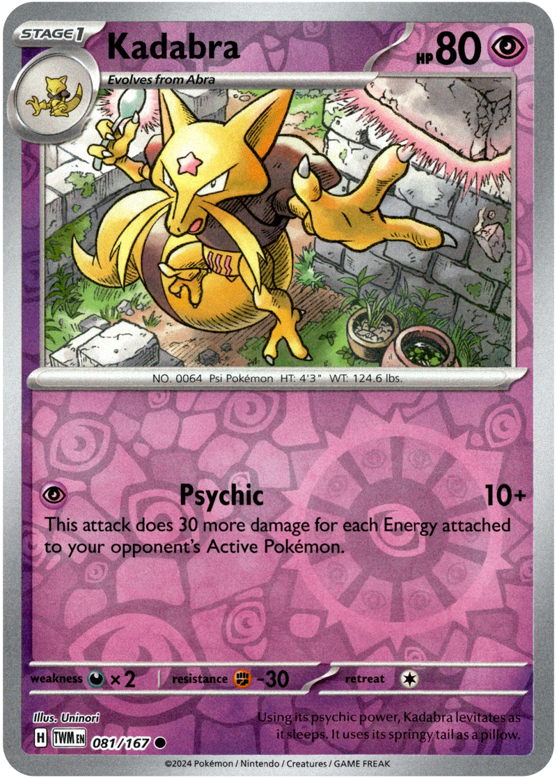 Kadabra - 081/167 - Twilight Masquerade - Reverse Holo - Card Cavern