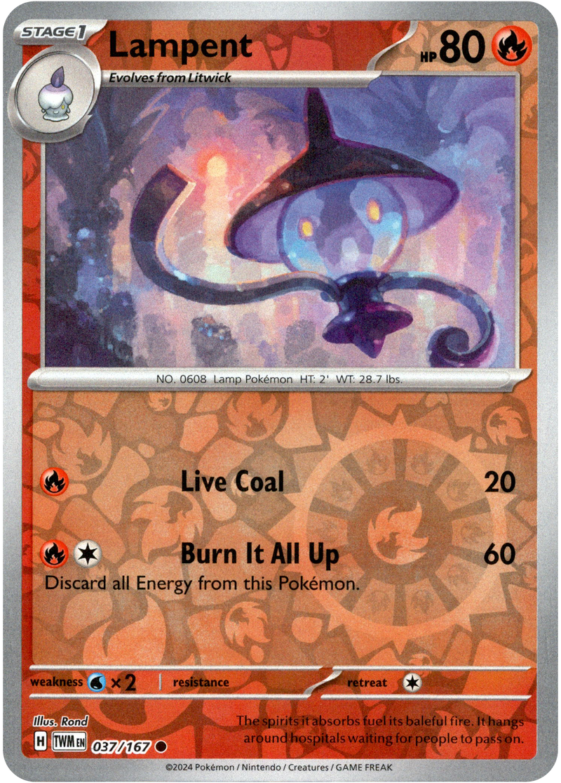 Lampent - 037/167 - Twilight Masquerade - Reverse Holo - Card Cavern