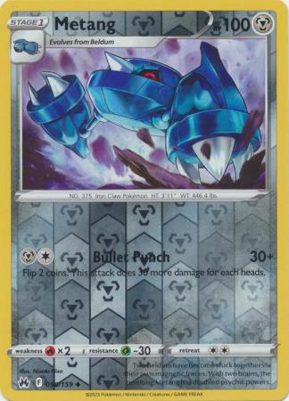 Metang - 090/159 - Crown Zenith - Reverse Holo - Card Cavern