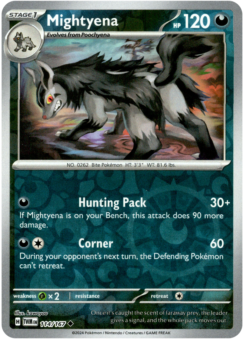 Mightyena - 114/167 - Twilight Masquerade - Reverse Holo - Card Cavern