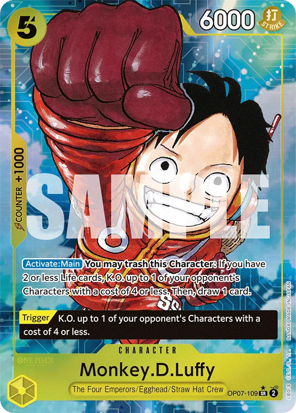 Monkey.D.Luffy Alternate Art - OP07-109SR - 500 years in the Future - Foil - Card Cavern