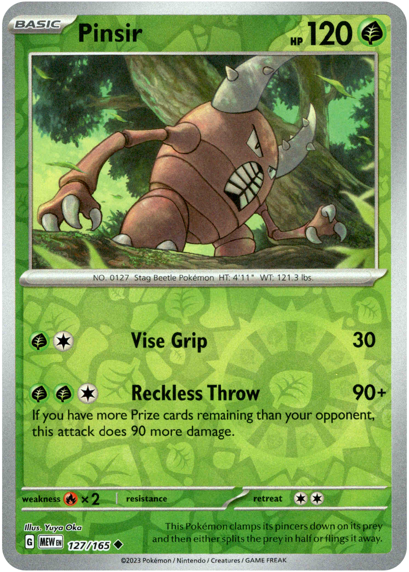 Pinsir - 127/165 - Scarlet & Violet 151 - Reverse Holo - Card Cavern