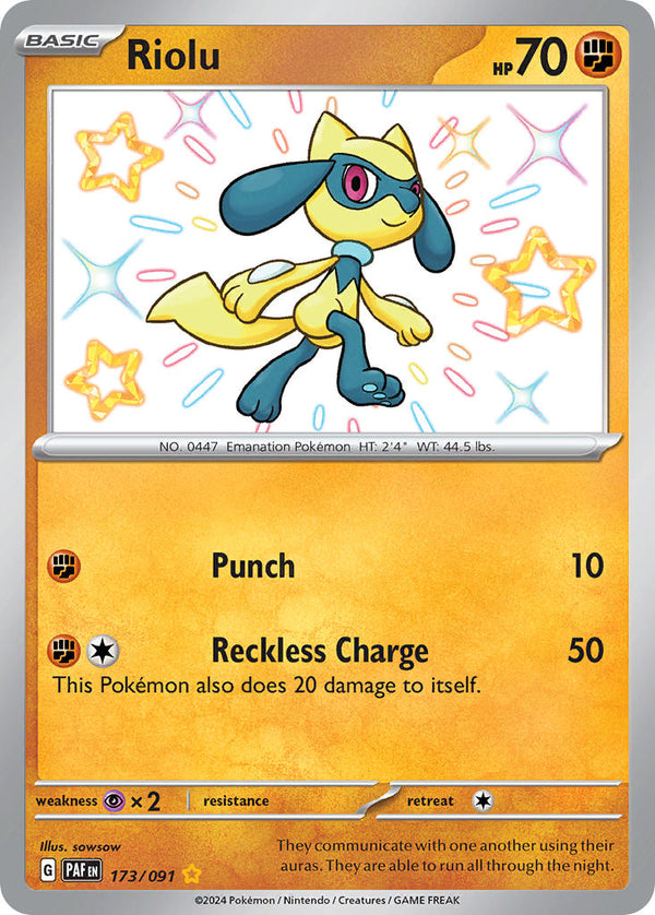 Riolu - 173/091 - Paldean Fates - Holo - Card Cavern