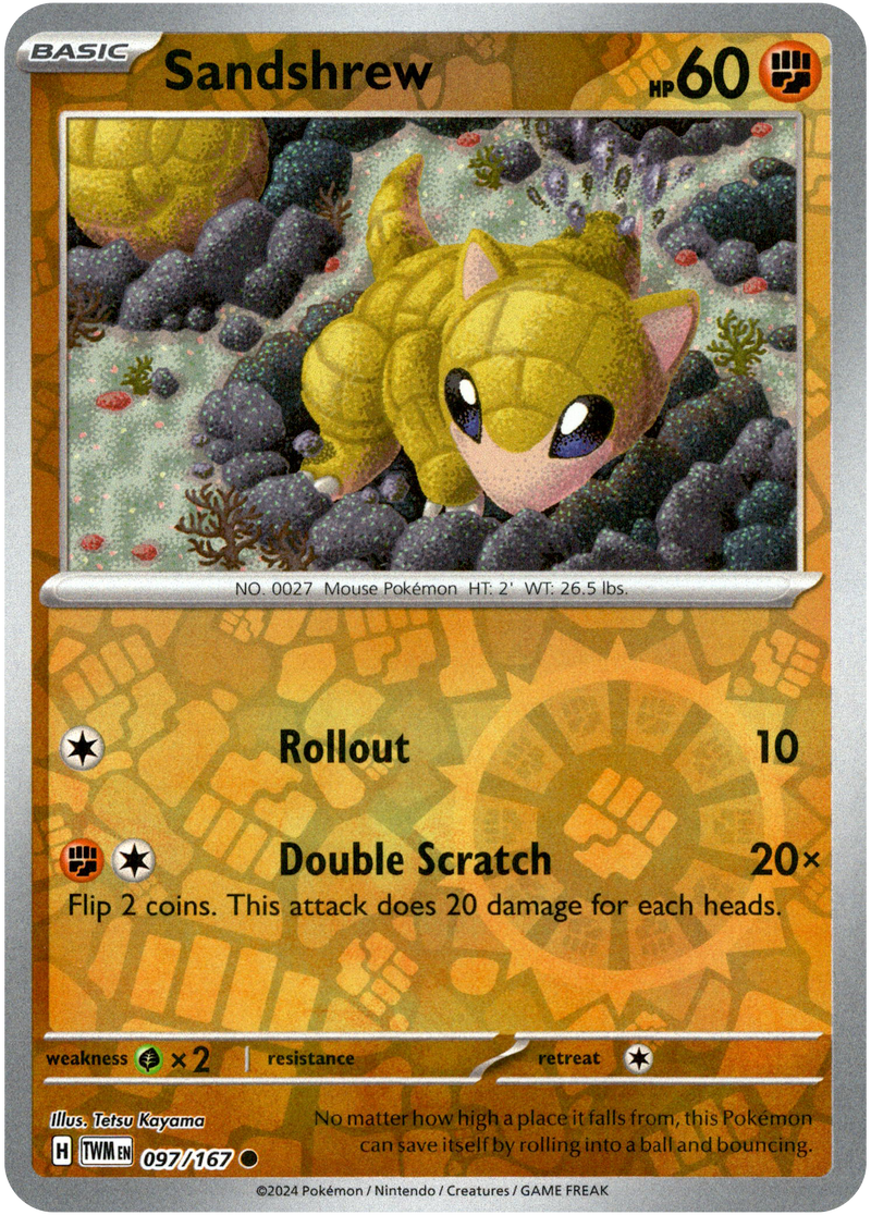 Sandshrew - 097/167 - Twilight Masquerade - Reverse Holo - Card Cavern