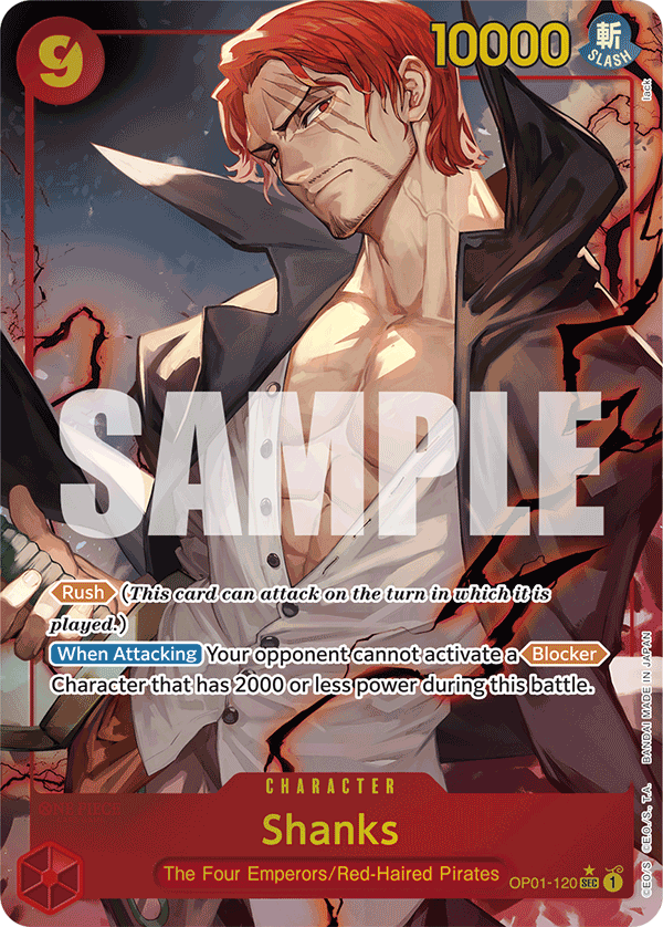 Shanks Alternate Art - OP01-120 SEC - The Best - Foil - Card Cavern