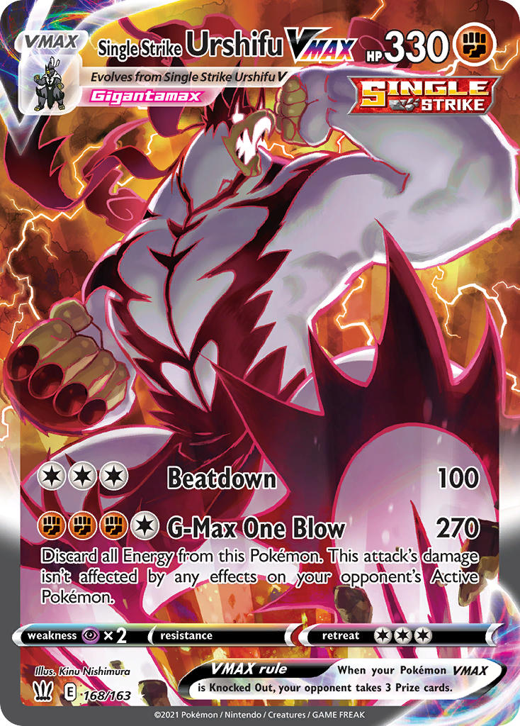 Single Strike Urshifu VMAX Alternate Art - 168/163 - Battle Styles - Card Cavern