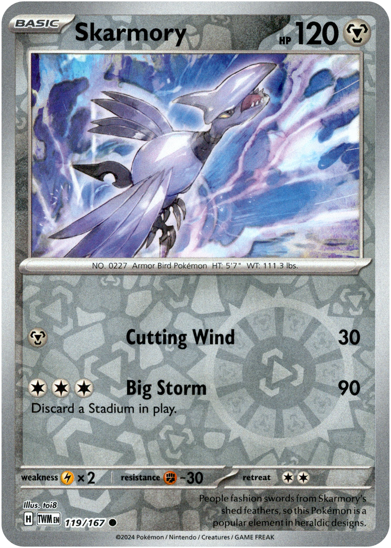 Skarmory - 119/167 - Twilight Masquerade - Reverse Holo - Card Cavern