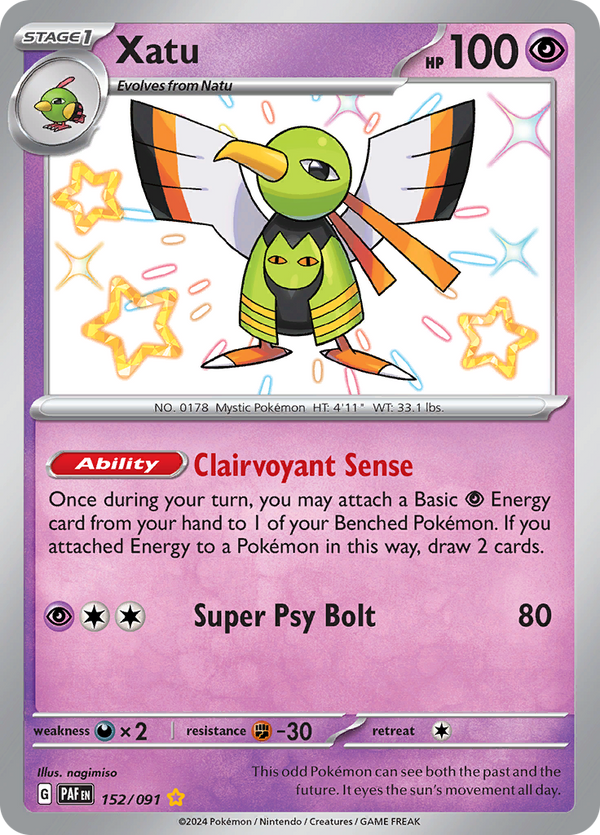 Xatu - 152/091 - Paldean Fates - Holo - Card Cavern