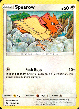 Spearow - 97/149 - Sun and Moon Base - Card Cavern