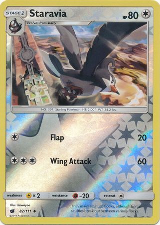 Staravia - 82/111 - Crimson Invasion - Reverse Holo - Card Cavern