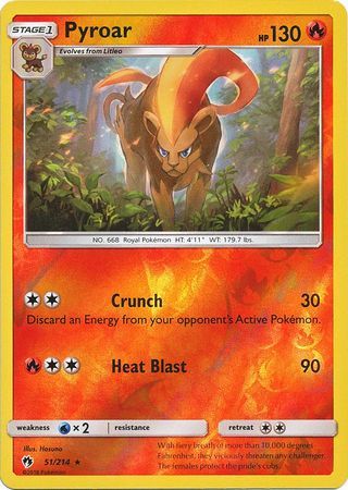 Pyroar - 51/214 - Lost Thunder - Reverse Holo - Card Cavern