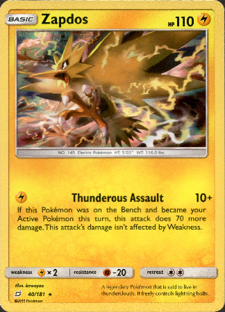 Zapdos - 40/181 - Team Up - Holo - Card Cavern