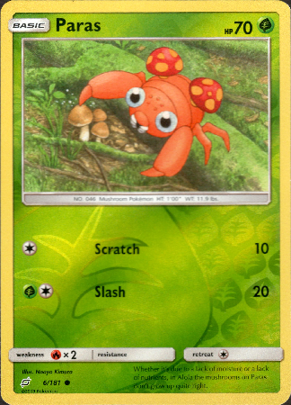 Paras - 6/181 - Team Up - Reverse Holo - Card Cavern