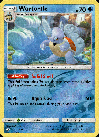 Wartortle - 34/214 - Unbroken Bonds - Reverse Holo - Card Cavern