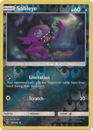 Sableye - 80/145 - Guardians Rising - Reverse Holo - Card Cavern