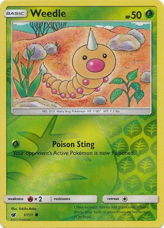 Weedle - 1/111 - Crimson Invasion - Reverse Holo - Card Cavern