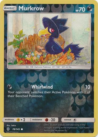 Murkrow - 78/145 - Guardians Rising - Reverse Holo - Card Cavern