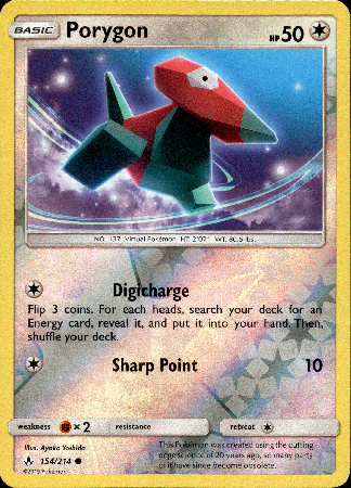 Porygon - 154/214 - Unbroken Bonds - Reverse Holo - Card Cavern