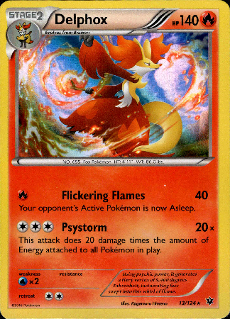 Delphox - 13/124 - Fates Collide - Holo - Card Cavern