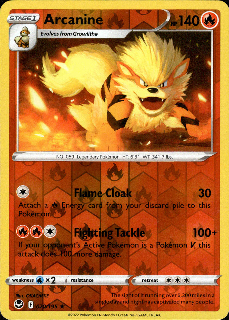 Arcanine - 020/195 - Silver Tempest - Reverse Holo - Card Cavern