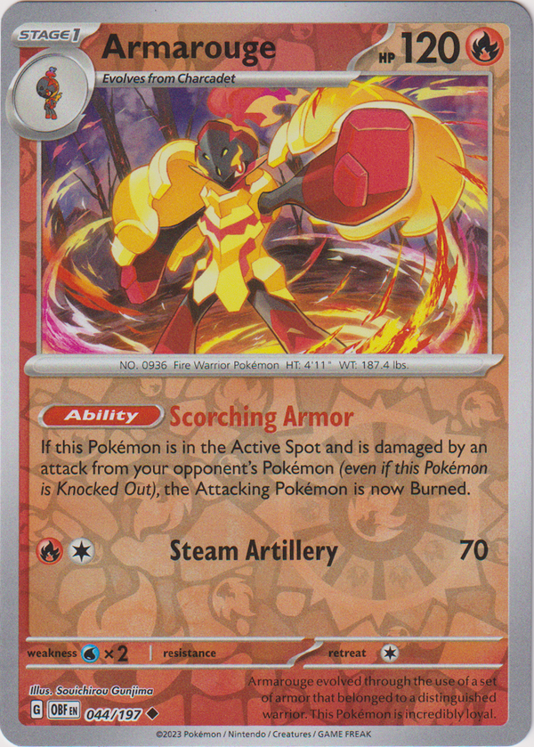 Armarouge - 044/197 - Obsidian Flames - Reverse Holo - Card Cavern