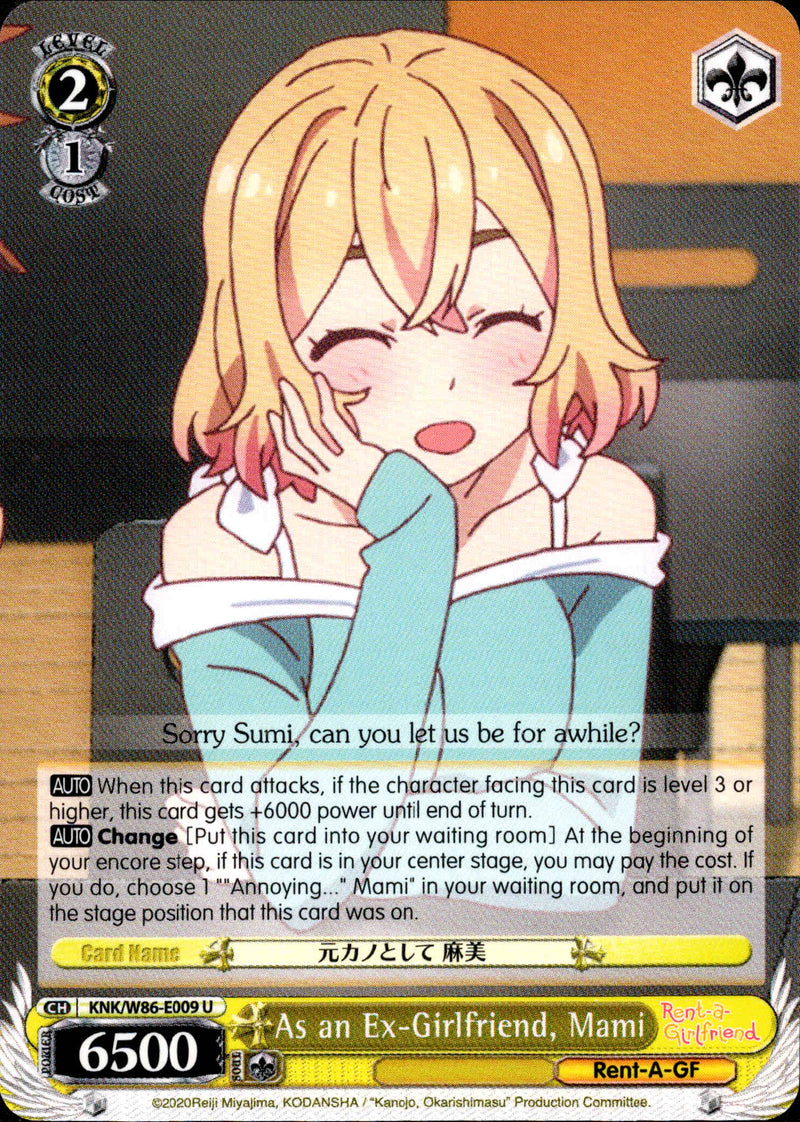 As an Ex-Girlfriend, Mami - KNK/W86-E009 - Rent-A-Girlfriend - Card Cavern