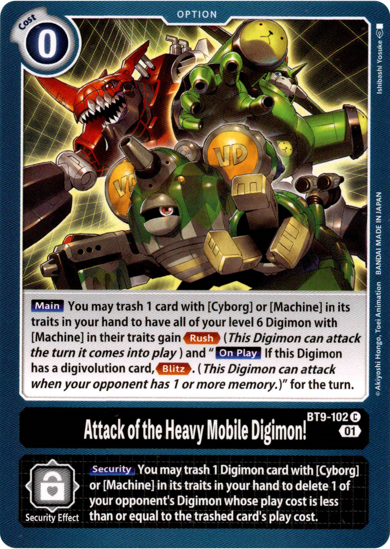 Attack of the Heavy Mobile Digimon! - BT9-102 C - X Record - Card Cavern