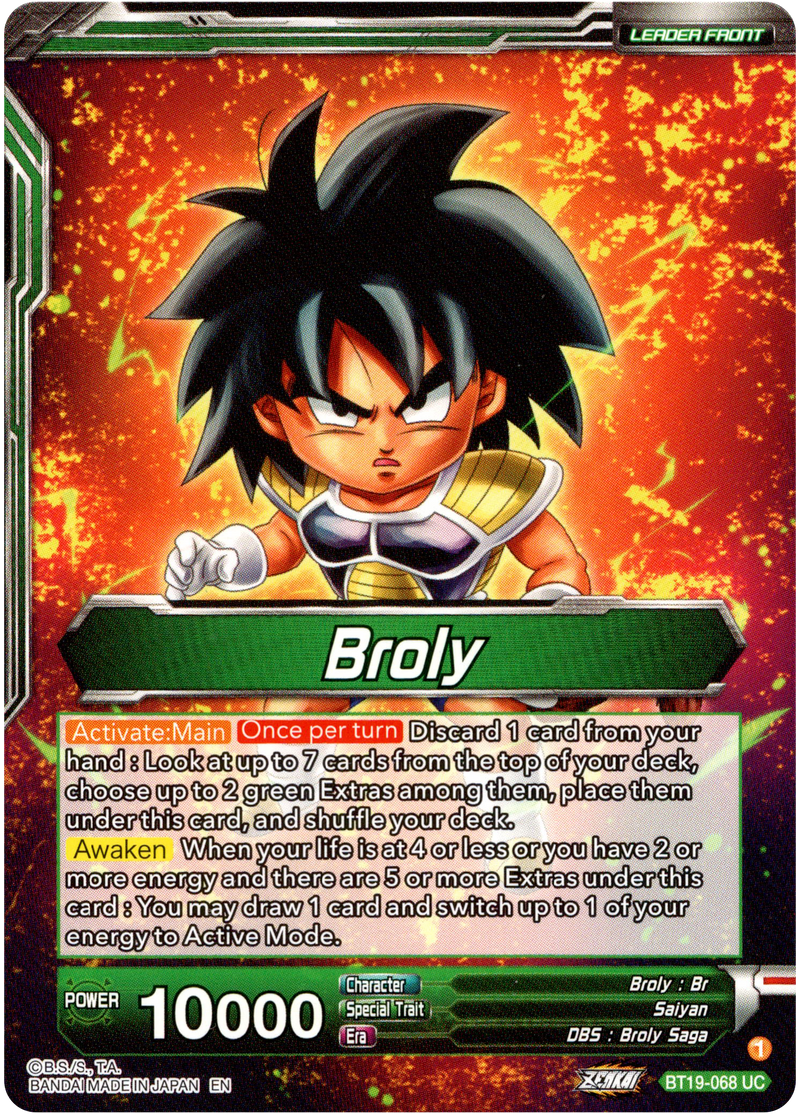 Broly // Broly, the Ultimate Saiyan - BT19-068 - Fighter's Ambition - Card Cavern